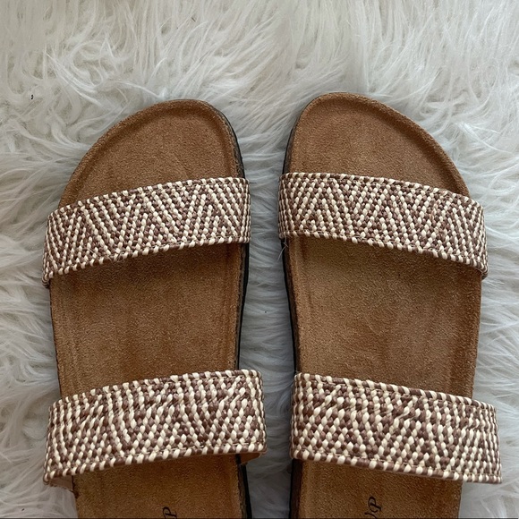 Beige Aztec Tribal Woven Banded Footbed Sandals - Picture 15 of 16